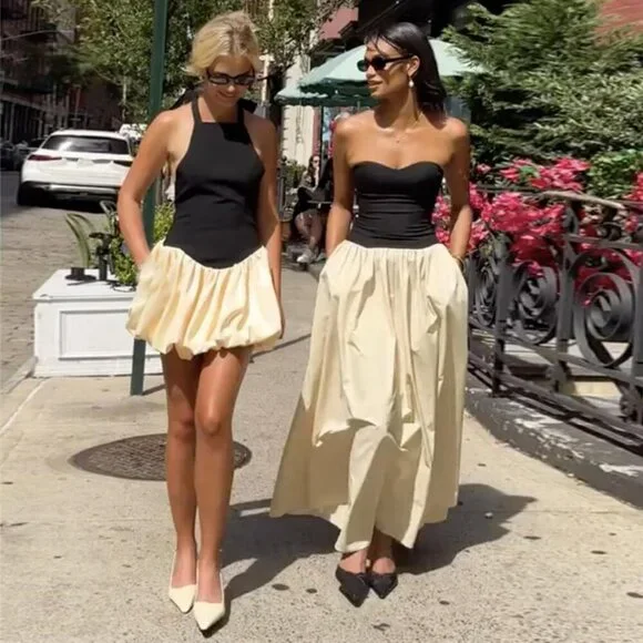 Women Bubble Hem Mini Dress Ruffle Backless Sleeveless Summer Party - Picture 4 of 6